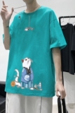 T1923P25港风室内新款半袖宽松圆领印花t恤情侣装潮牌男士夏季t恤，男装T恤，星座510A-6