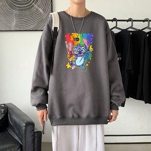Y2538P38港风21秋季新款动漫圆领卫衣男潮流宽松青少年休闲外套图片