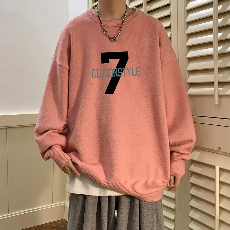 MD7326P45男生秋季宽松毛衣外套男士潮流休闲针织衫圆领毛衣上衣,男装针织衫/毛衣,星座510A-6
