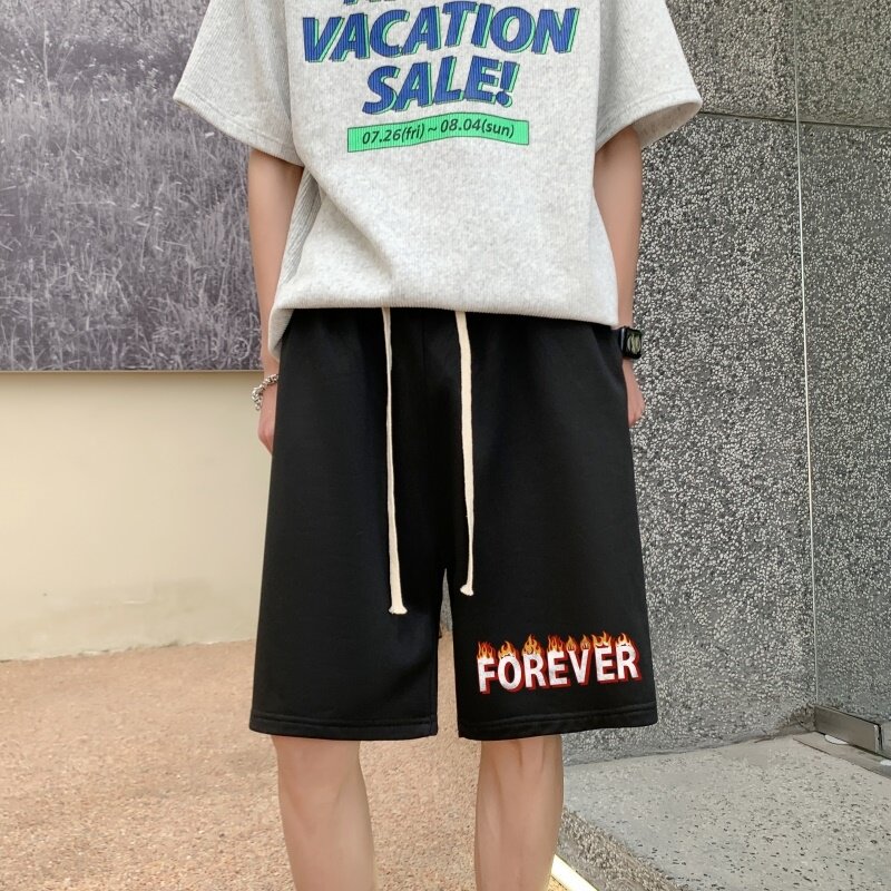 DD3677P28男夏短裤韩版潮流ins港风宽松短裤潮牌运动休闲五分裤,男装休闲裤,星座510A-6