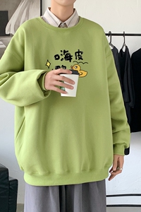 Y2490P38春秋季新款圆领卫衣男宽松套头衫港风休闲外套ins潮图片