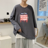 C2986P30潮牌长袖纯棉t恤秋季体恤宽松潮流潮趣文字印花宽松T恤，男装T恤，星座510A-6