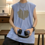 TW6410P25夏2023宽松无袖棉T男士T恤港风印花纯棉背心，男装T恤，星座510A-6