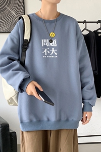 Y2368P38秋冬 圆领潮牌印花上衣打底衫直筒长袖卫衣 港风图片