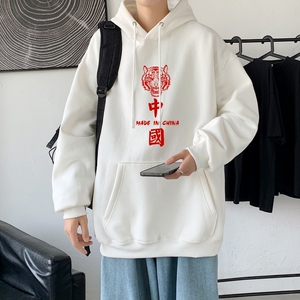 L3140P55港风本命年红色卫衣宽松连帽红色卫衣虎年红色喜庆卫衣图片