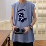 TW6640P25夏季男士t恤坎肩背心篮球宽松无袖纯棉潮牌个性潮流运动，男装背心/马甲，星座510A-6