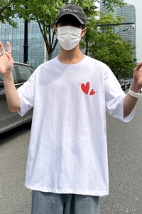 D2121P18港风外景 21夏季新款潮流男士短袖T恤宽松半袖体恤衫图片