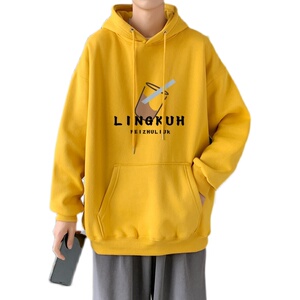 L2712P48中性模特秋新款港风ins连帽套头印花卫衣外套学生男女图片