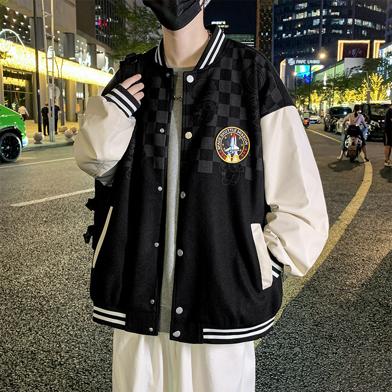 JK5220P95夜景宽松夹克流行长袖棒球服流行男装情侣印花连帽夹克,男装夹克,星座510A-6