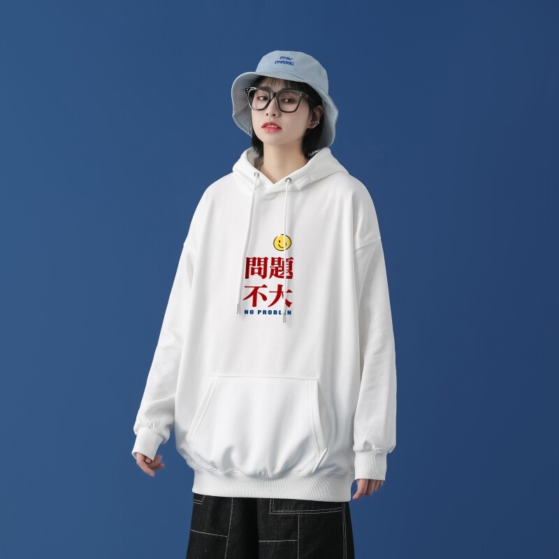 L2300P48中性模特ins男士学生宽松运动连帽卫衣秋冬加绒情侣外套,男装卫衣,星座510A-6