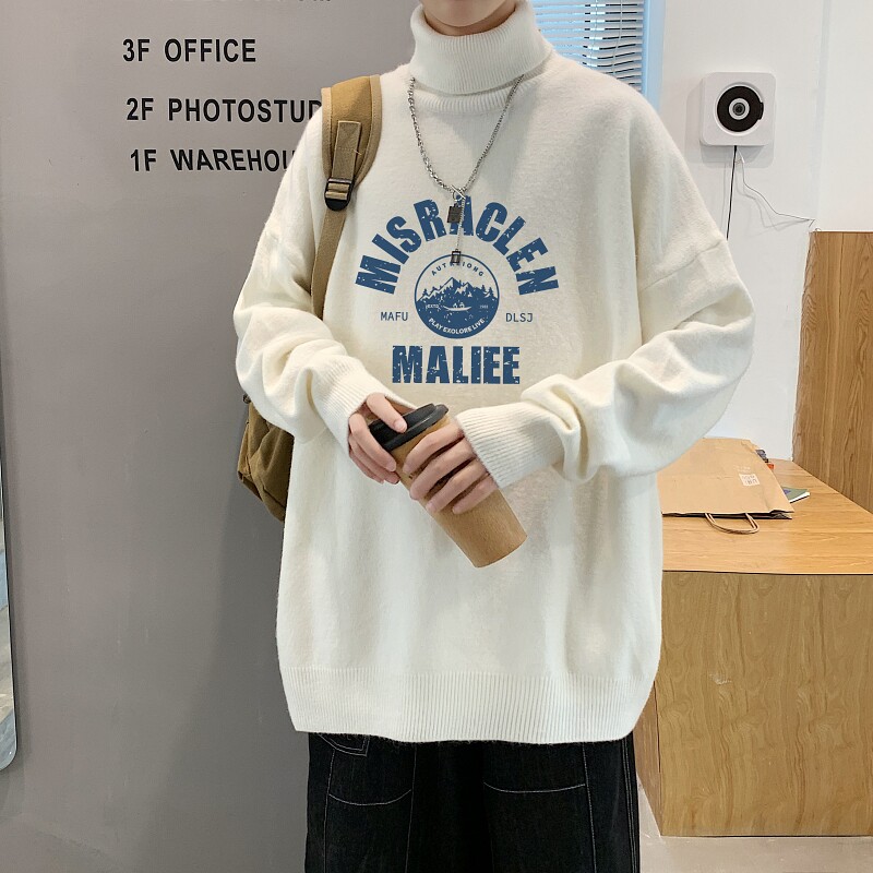 MG5539P65毛衣男冬季潮流个性宽松厚款长袖上衣ins港风情侣圆领,男装针织衫/毛衣,星座510A-6