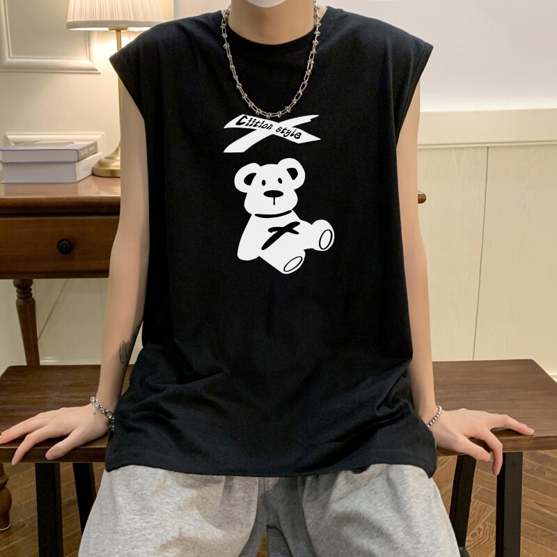 TW6640P25夏季男士t恤坎肩背心篮球宽松无袖纯棉潮牌个性潮流运动,男装背心/马甲,星座510A-6