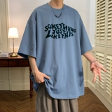 T6472P25夏2023落肩款宽松棉T男士T恤港风印花纯棉短T，男装T恤，星座510A-6