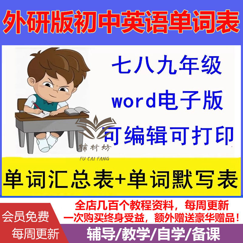 2025新外研版初中英语七八九年级上下册同步单词背诵表重点短语句子默写表汉译英译汉汇总试卷课后练习题电子版资料