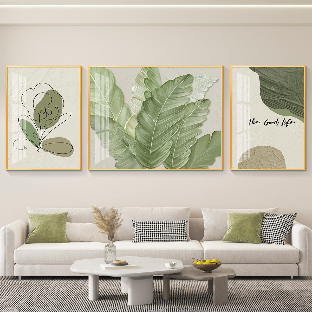 家大业大奶油风轻奢客厅装饰画沙发背景墙挂画壁画简约现代高级感,家居饰品,现代装饰画,淘宝优惠券,粉丝福利购,淘宝优惠卷