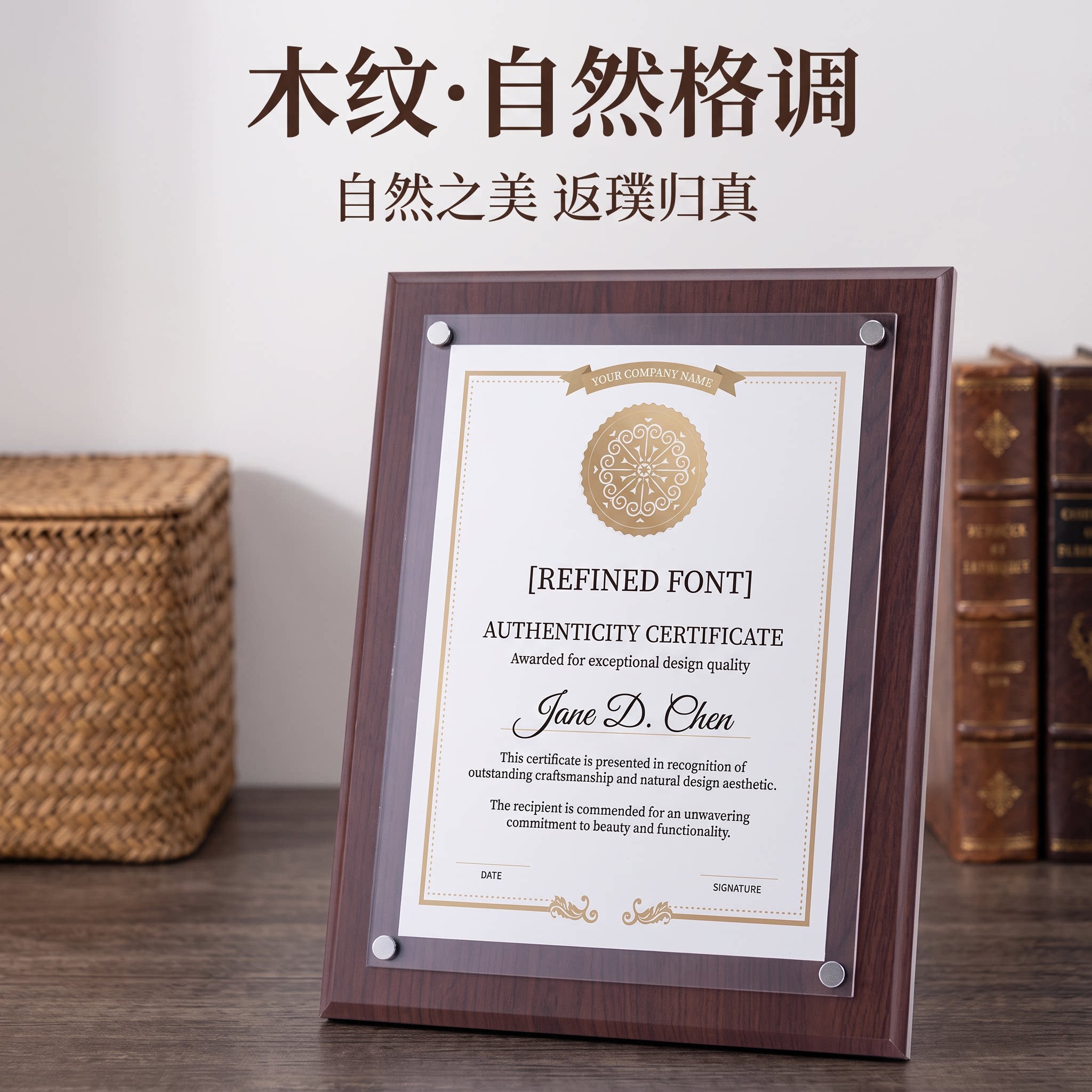 创意奖状牌相框设计营业执照证件框聘书授权书外壳专利证书框亚克力水晶相框a4台卡玻璃相框摆台授权荣誉证书