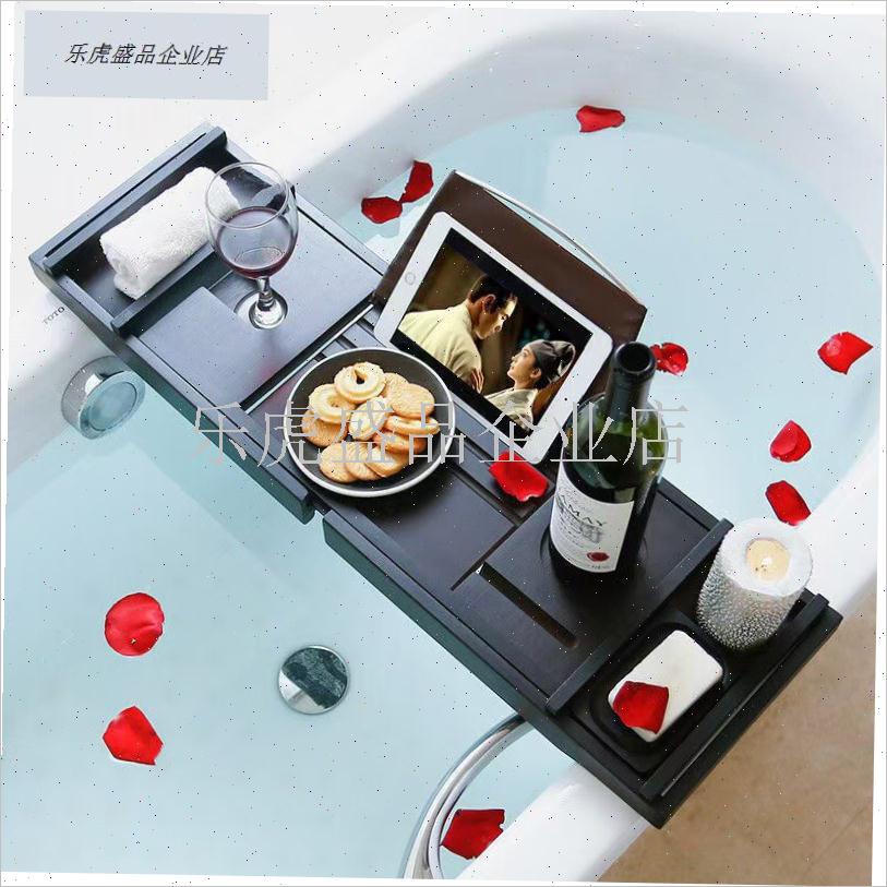 竹制轻奢浴室泡澡伸缩防滑卫生间浴盆浴桶泡澡置T物架泡澡木桶配.