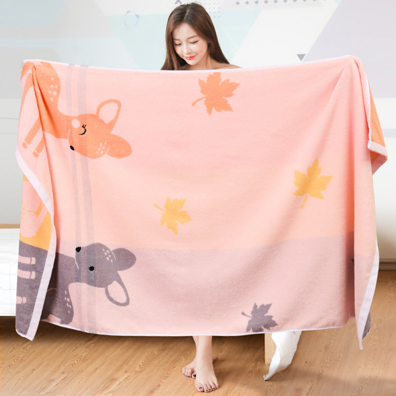 纯棉卡通浴巾男女吸水速干加厚不掉毛家用成人洗澡大毛巾新款2025