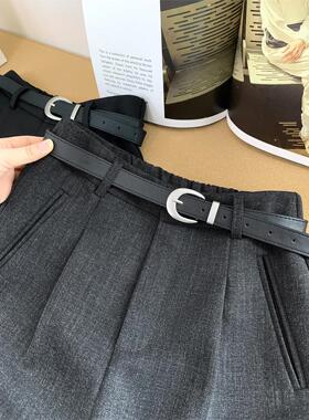 高腰休闲西装短裤女2025秋季新品a字宽松显瘦气质外穿中裤阔腿裤