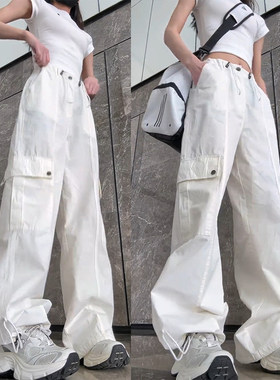 动感少女工装裤女2025夏季嘻哈束脚美式覆古宽松阔腿高街休闲 长