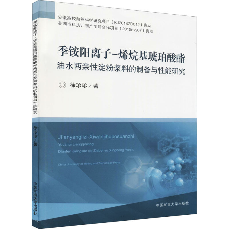 季铵阳离子-烯烷基琥珀酸酯油水两亲淀粉浆料的制备与能研究徐珍珍9787564651015书籍\/杂志\/报纸/工业/农业技术/轻工业/手工业