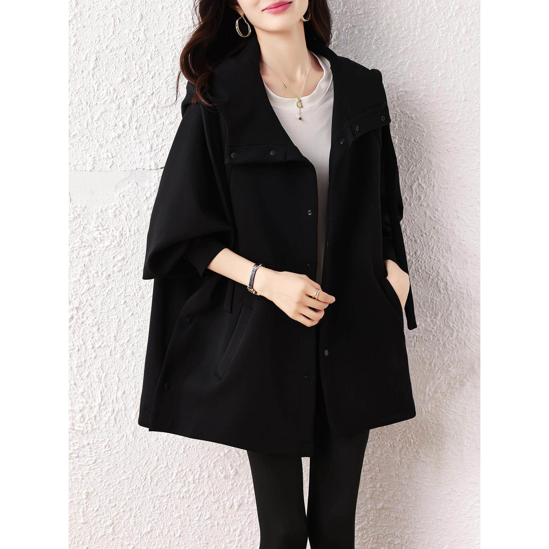 JOYIASS设计感不规则开叉连帽卫衣女士秋冬新款宽松休闲外套显瘦