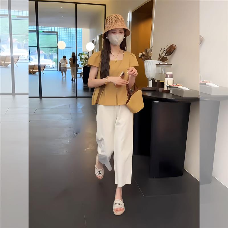 BLLOUKE韩系绝美穿搭一整套夏季2025新款爆款高级感小香风上衣裤
