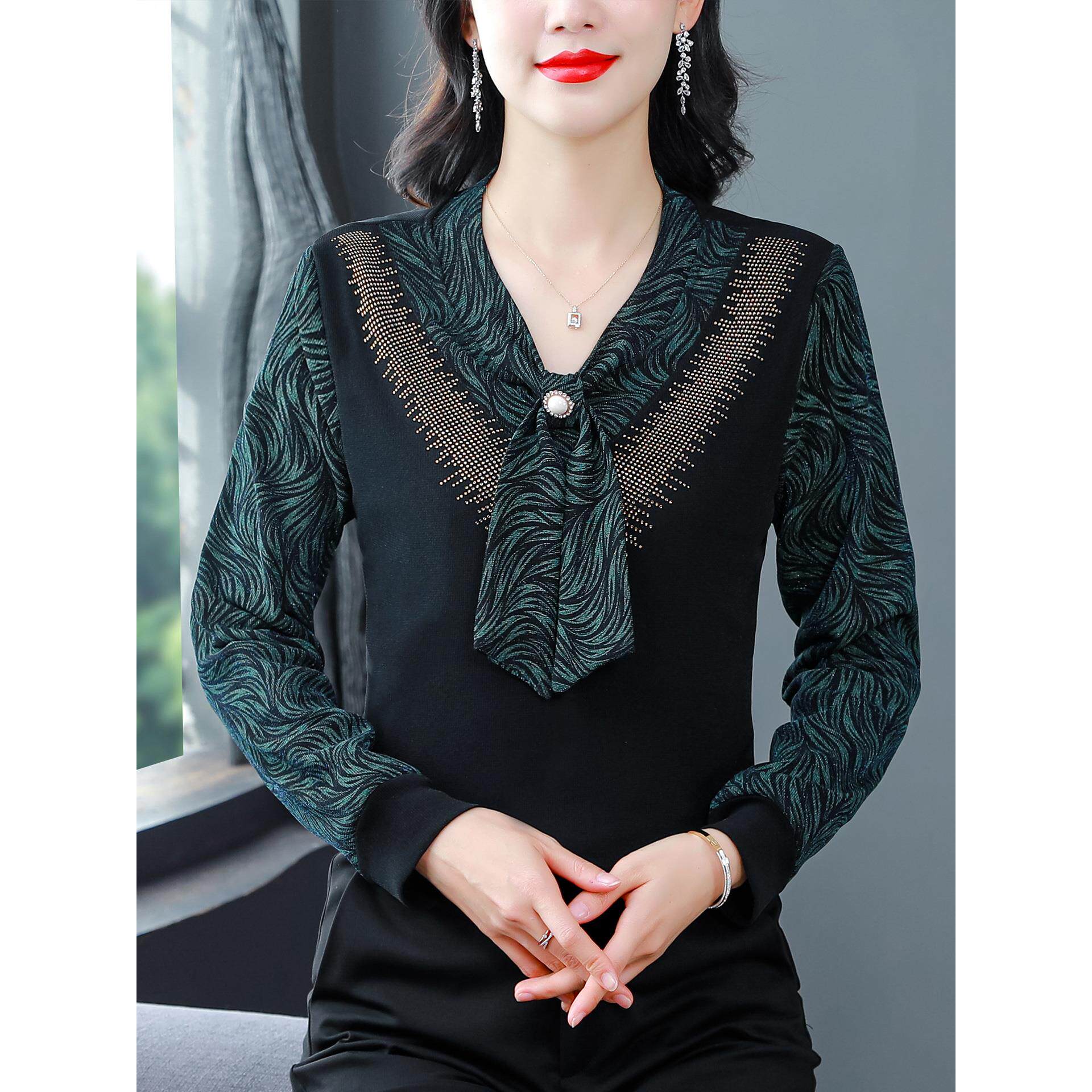 JOYIASS中年妈妈加绒加厚打底衫女长袖秋冬保暖内搭小衫时髦洋气
