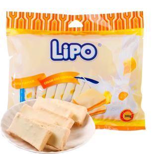 【官旗直售】Lipo黄油味面包干300g越南进口饼干 小零食休闲食品