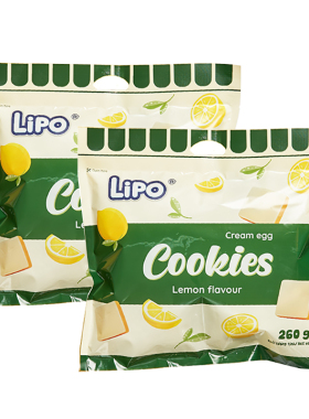 【官旗直售】Lipo面包干柠檬味260g*2袋 网红爆款 饼干零食早餐