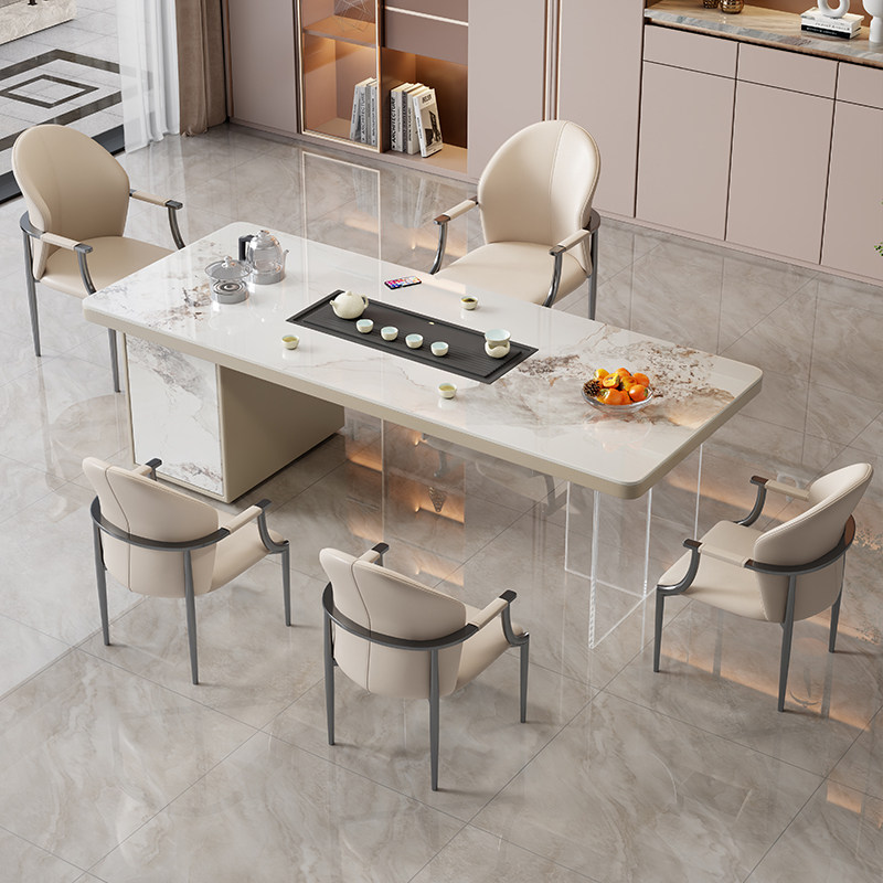 岩板茶桌椅组合现代轻奢高级感压克力茶台烧水壶一体嵌入式泡茶桌,住宅家具,家用茶台/茶桌,淘宝优惠券,粉丝福利购,淘宝优惠卷