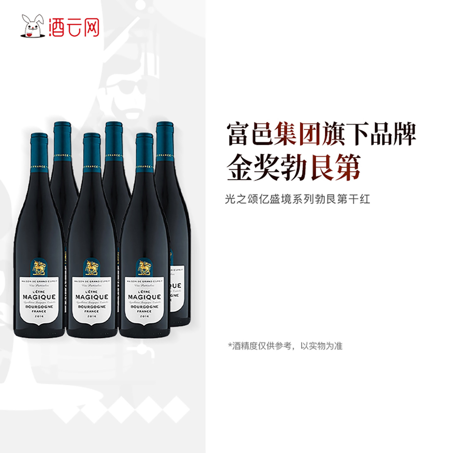 酒云网 法国光之颂亿盛境系列玛吉克特酿勃艮第红葡萄酒2016整箱