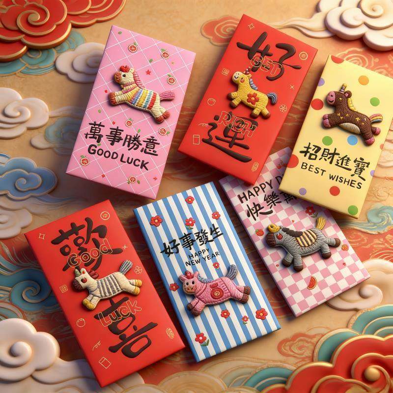 2026马年新款红包袋个性创意刺绣小马新年利是封卡通可爱春节通用,节庆用品/礼品,红包/利是封,淘宝优惠券,粉丝福利购,淘宝优惠卷