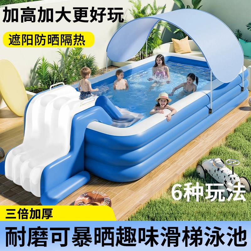 日本充气游泳池家用加厚超大号大人户外水池婴幼儿戏水池