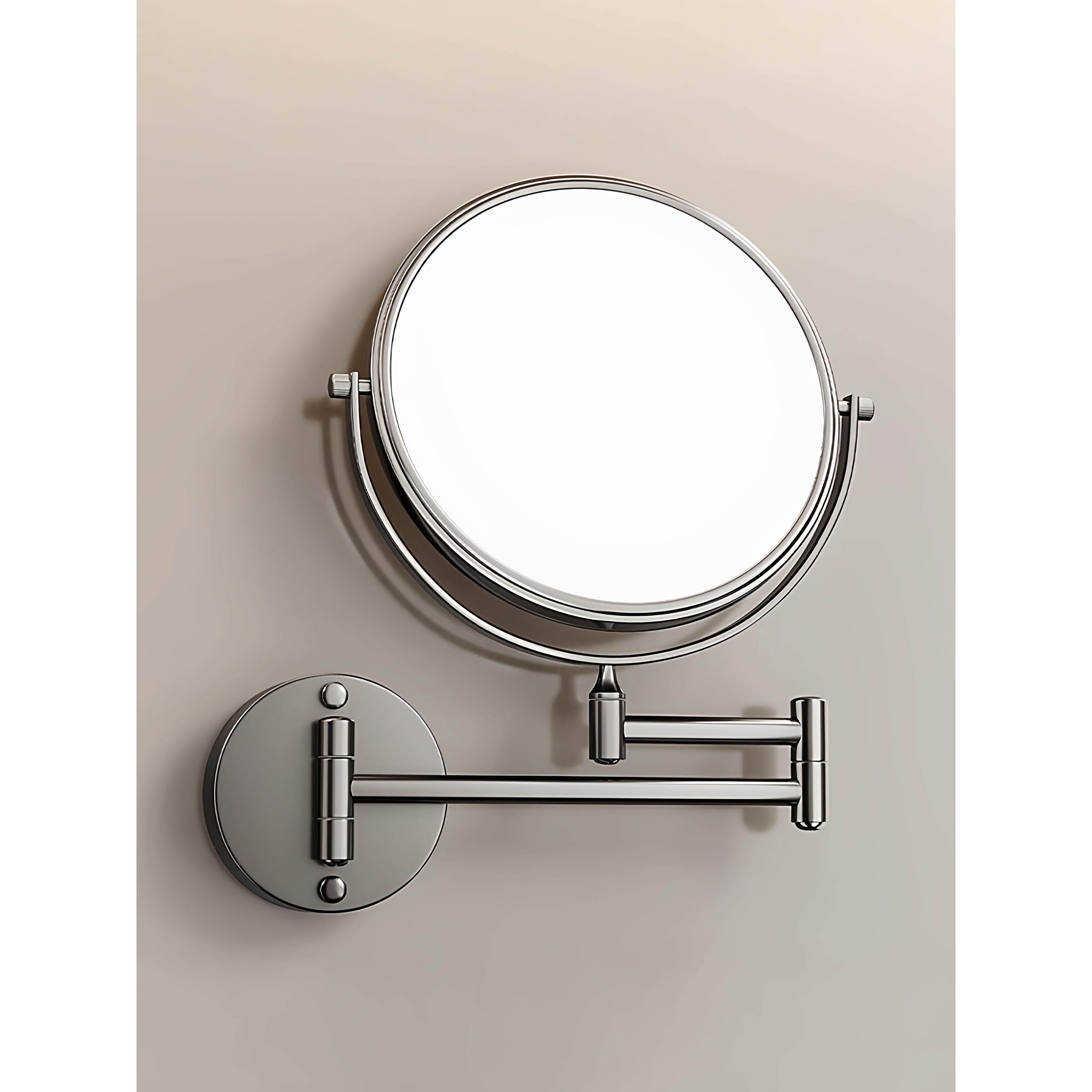 チュシンミ-浴室可伸缩壁挂化妆镜卫生间免打孔折叠放大镜子