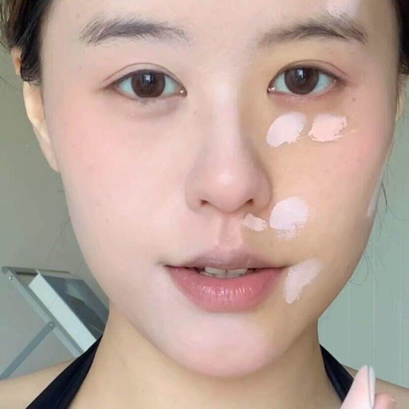 脸光部平整神!白色面的部提亮遮瑕膏肉粉色黑眼粉圈痘印高ZQL膨