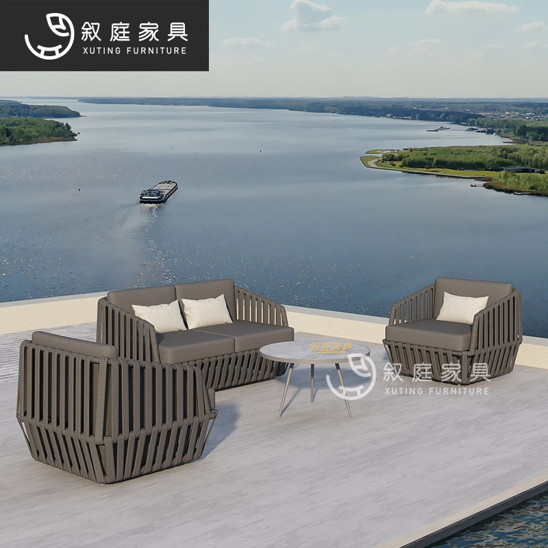 北欧户外沙发柚木藤沙发藤编家具酒店室外阳台客厅休闲椅藤椅沙发,住宅家具,户外沙发,淘宝优惠券,粉丝福利购,淘宝优惠卷