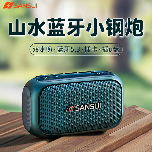 山水F31双喇叭立体声蓝牙小音响插卡U盘老人随身跑步运动小钢炮