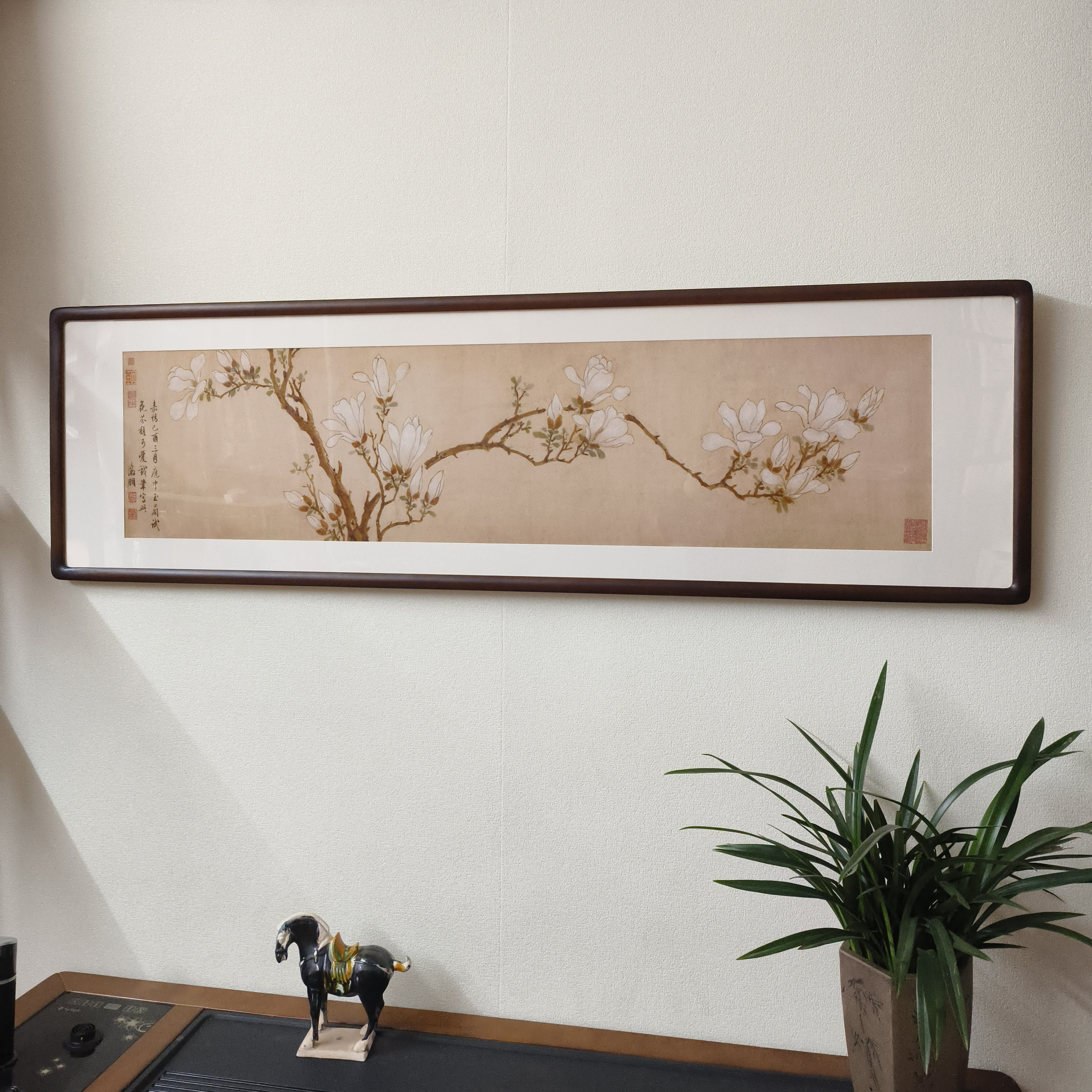 国画花鸟画文征明白玉兰图新中式客厅装饰画酒店民宿中古风床头画