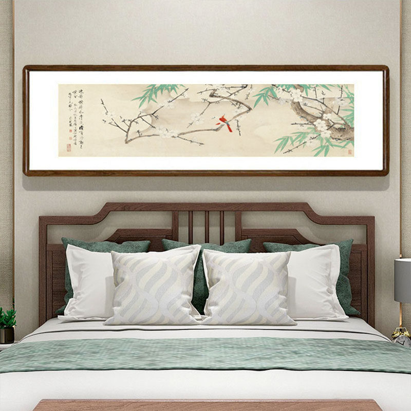 名家字画国画花鸟画带框新中式客厅背景墙装饰画于非暗雪梅丹雀图