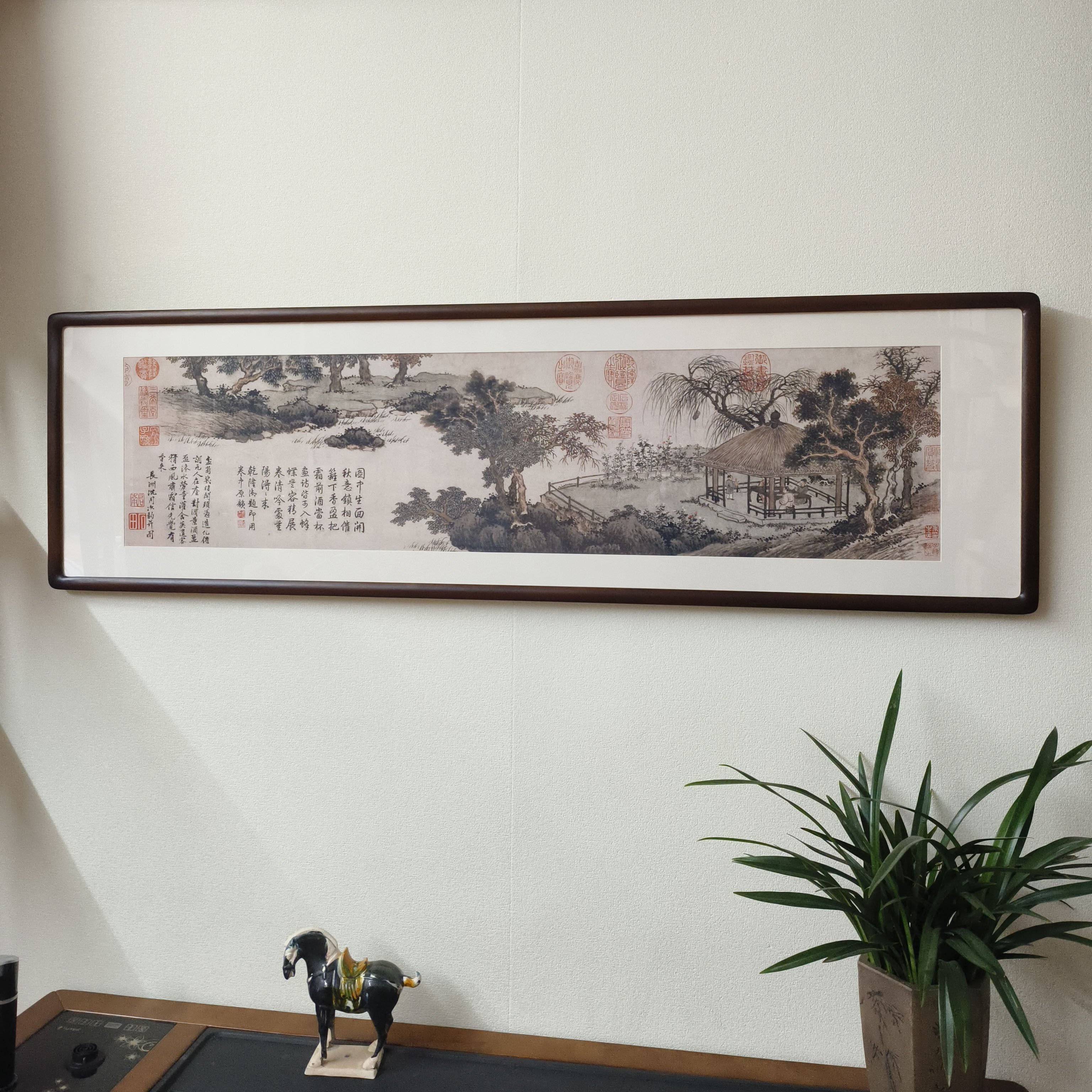 国画山水画沈周盆菊幽赏图客厅沙发背景墙装饰画书房茶室仿古挂画