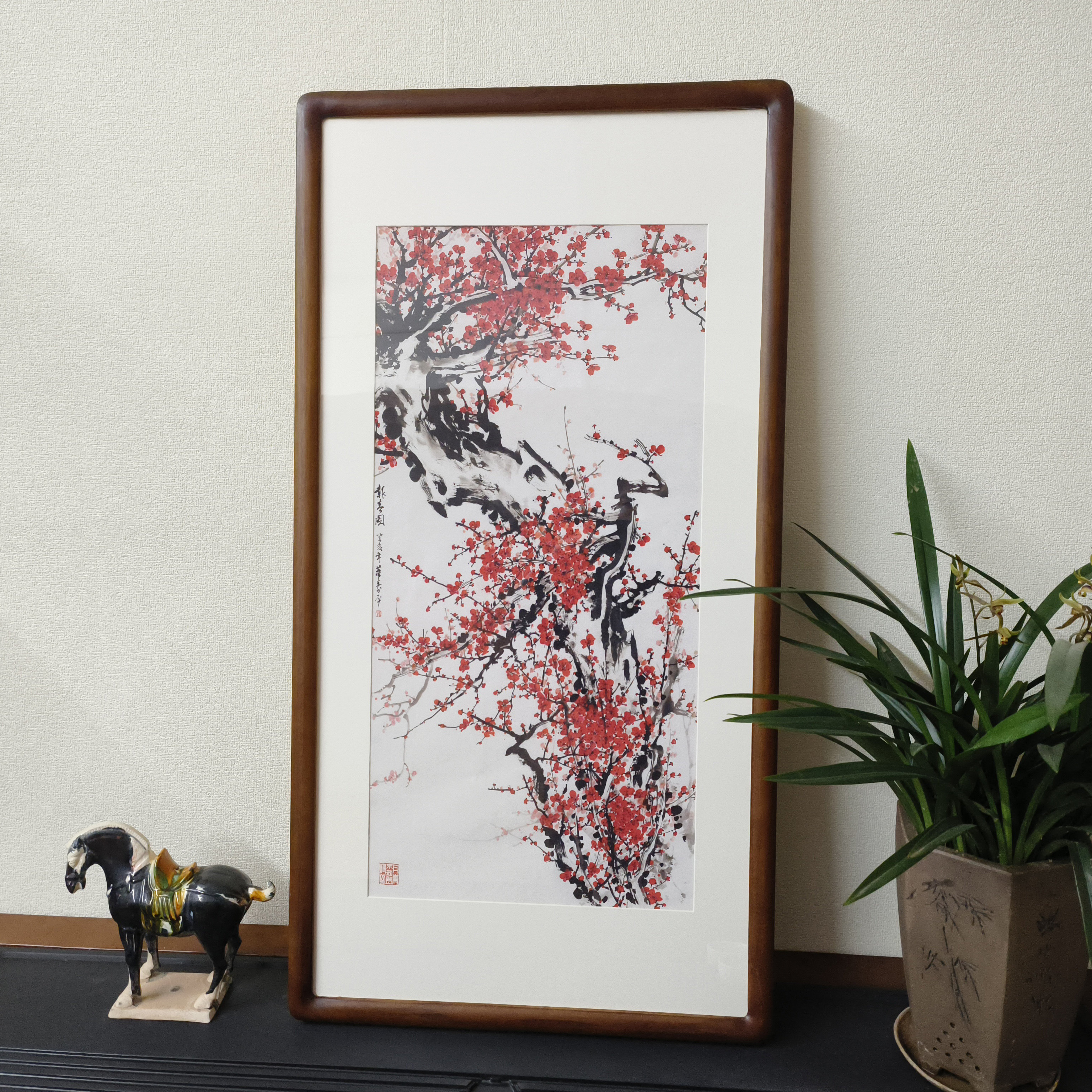 梅花挂画董寿平报春图国画水墨画新中式装饰画客厅玄关办公室字画