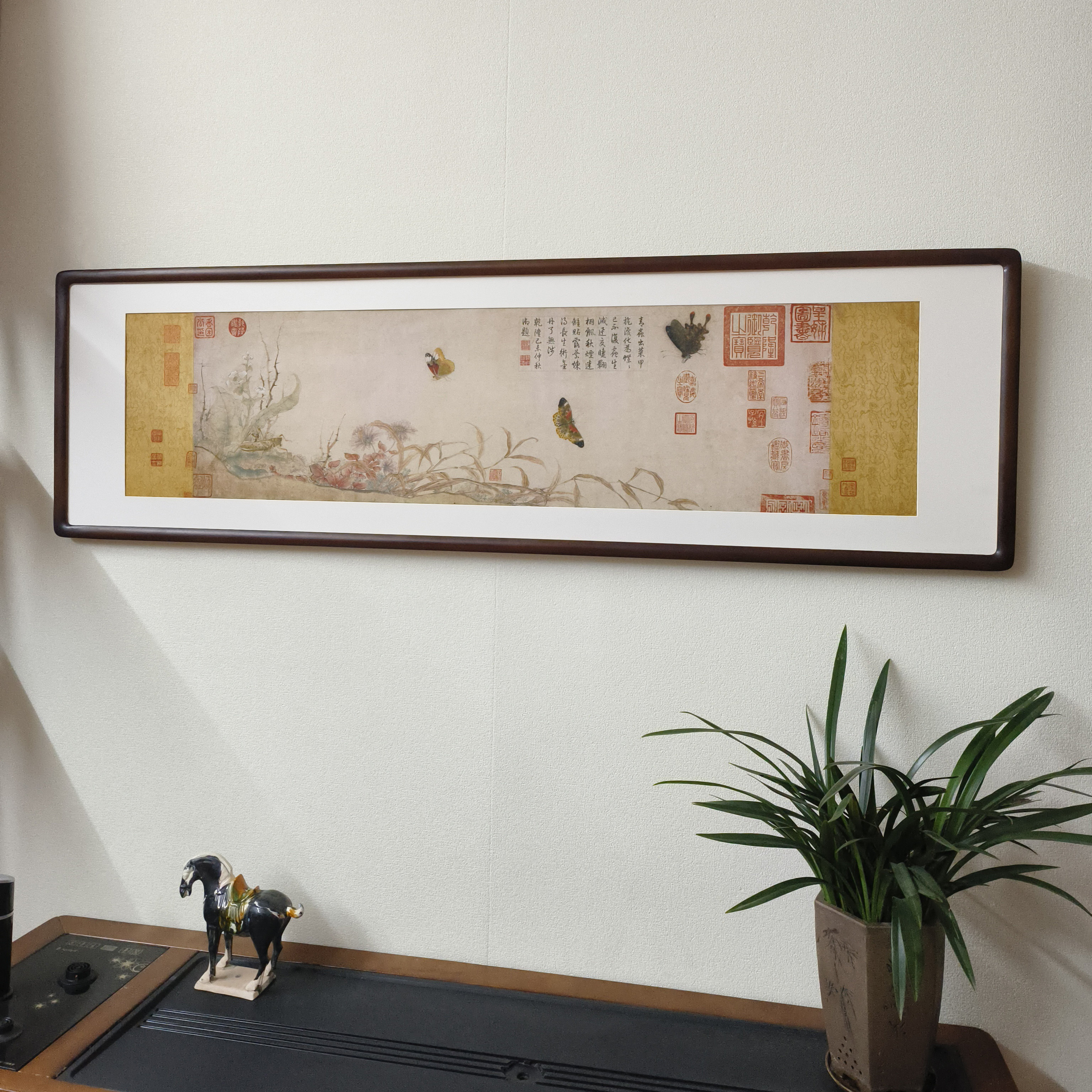 赵昌写生蛱蝶图宋代名画新中式装饰画客厅沙发背景墙卧室床头挂画