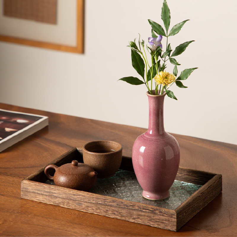 中式仿宋复古陶瓷花瓶居家装饰禅意花插摆件客厅书房插花瓶装饰