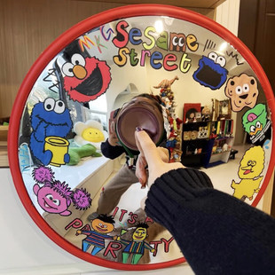 彩绘凹凸镜diy哈哈镜广角镜涂鸦自制墙上搞怪装饰氛围感拍照神器