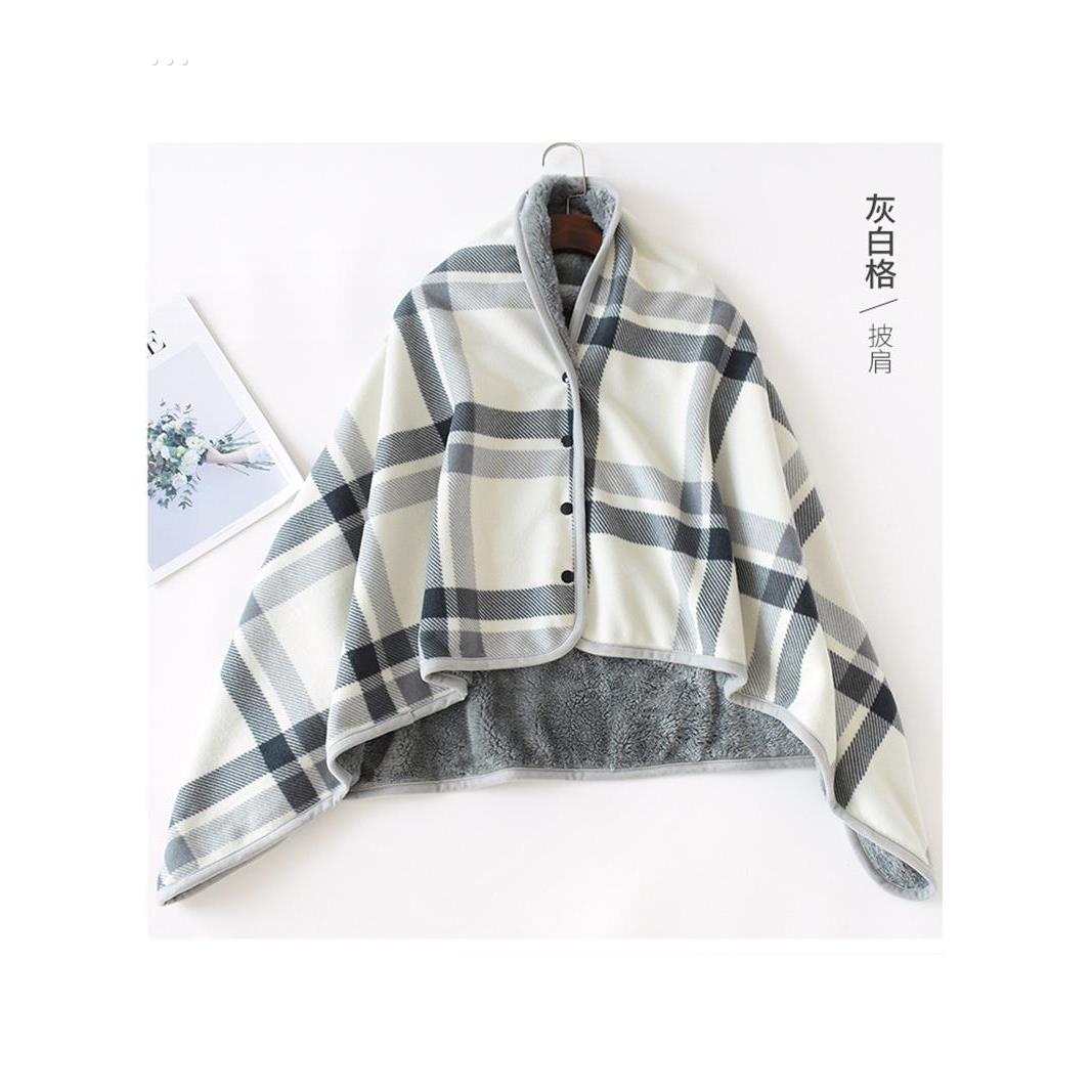 颈肩保暖披肩秋冬护颈加绒加厚斗篷披风办公室午睡多功能宝宝盖毯