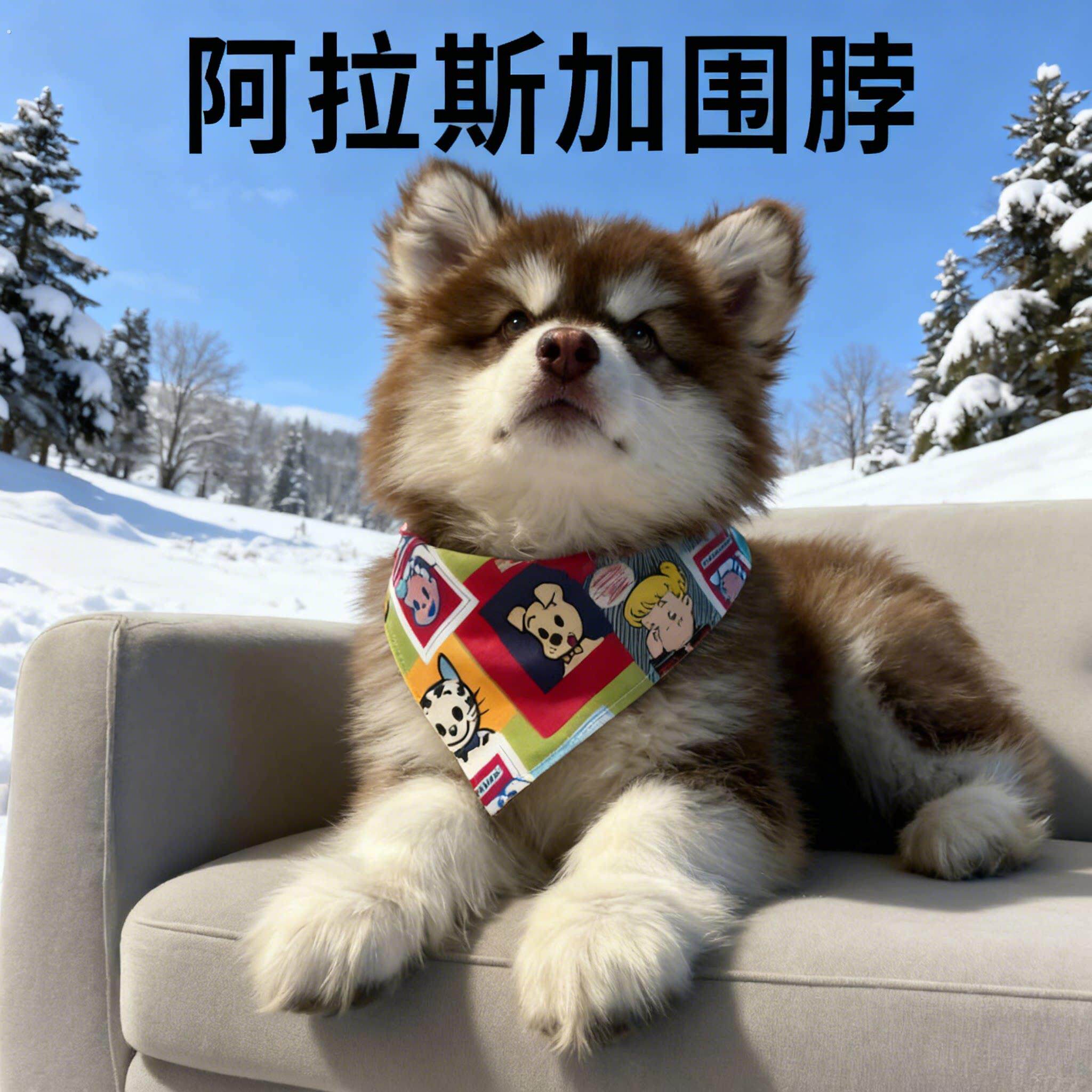 阿拉斯加专用可爱围脖大型犬中型犬幼犬口水巾围脖饰品宠物用品
