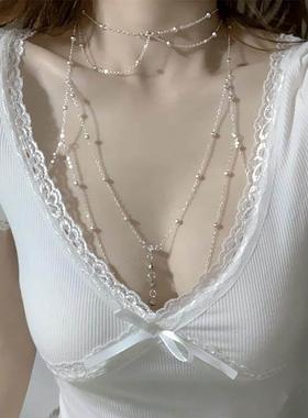 项链女夏季潮酷辣妹少女身体链胸链全身性感立体后背链装饰战饰