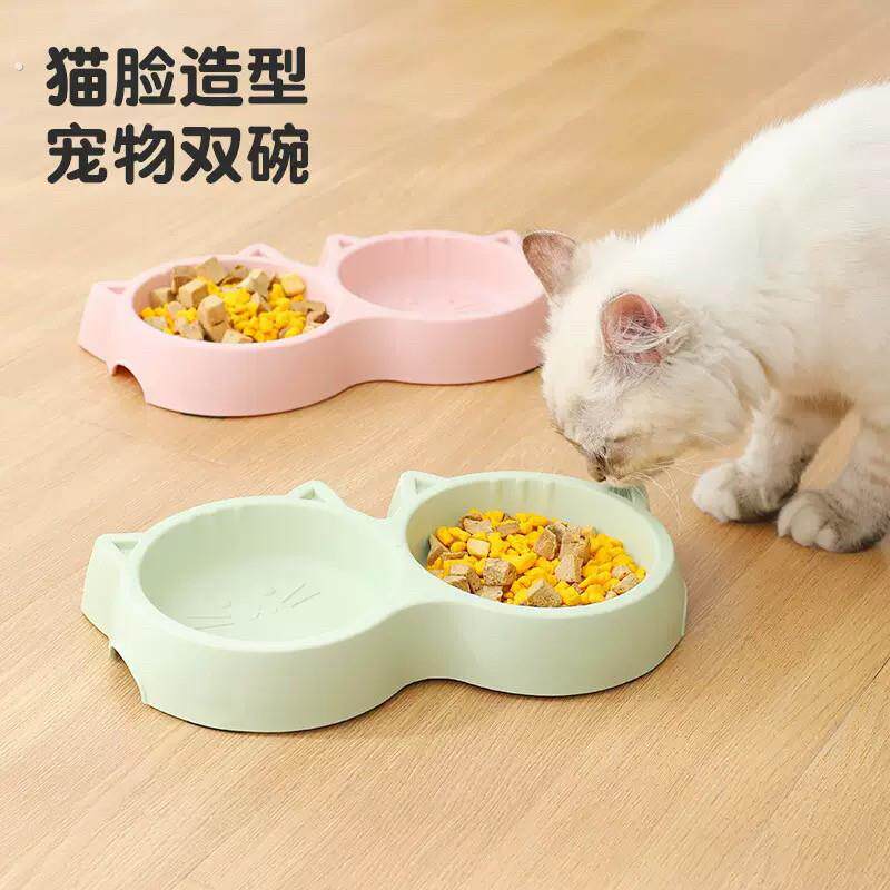 猫碗狗碗双碗宠物碗猫食盆饭盆喝水碗宠物餐具防打翻食盆喂食器