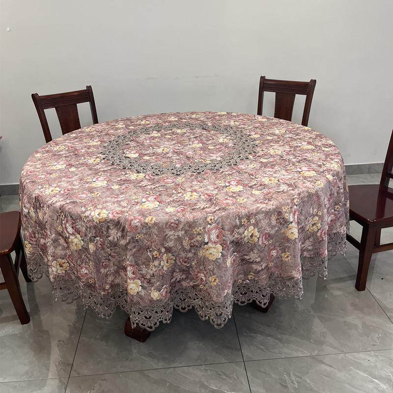 桌布圆形家用餐桌布圆桌欧式布艺高级感圆桌台布圆桌布新中式高级